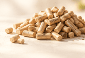 Mucchietto realistico di pellet di legno