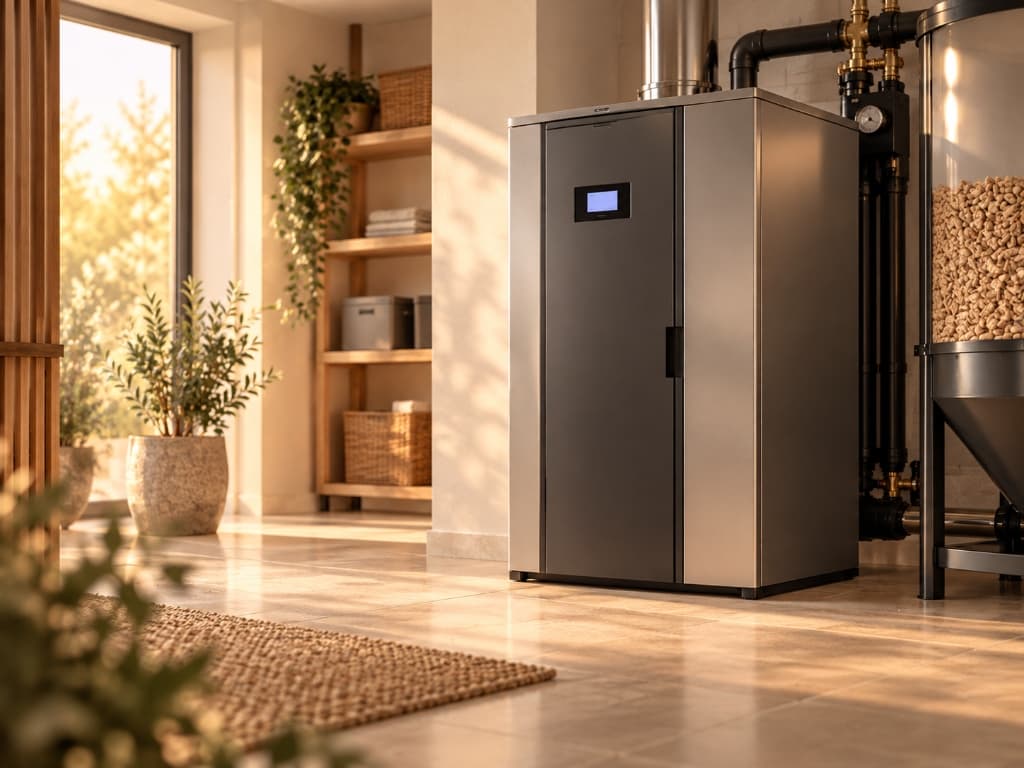 Caldaia a biomassa moderna per impianti di riscaldamento centralizzati
