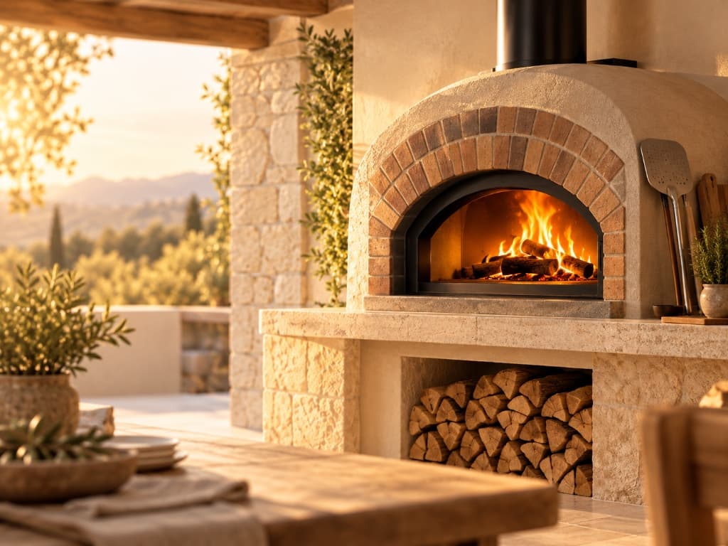 Forno a biomassa in pietra tradizionale per cottura con fuoco vivo